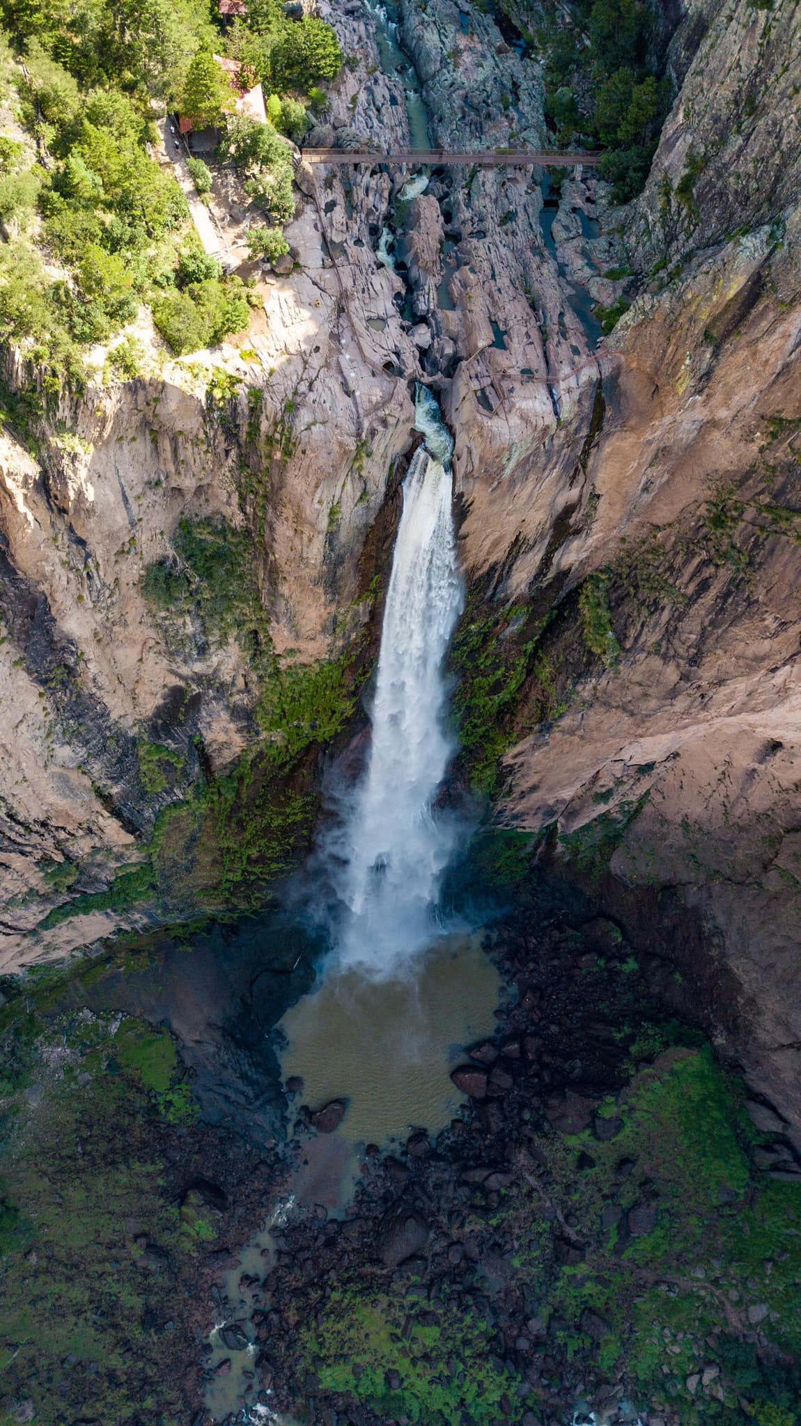 Vista aérea de la Cascada de Basaseachi y sus alrededores